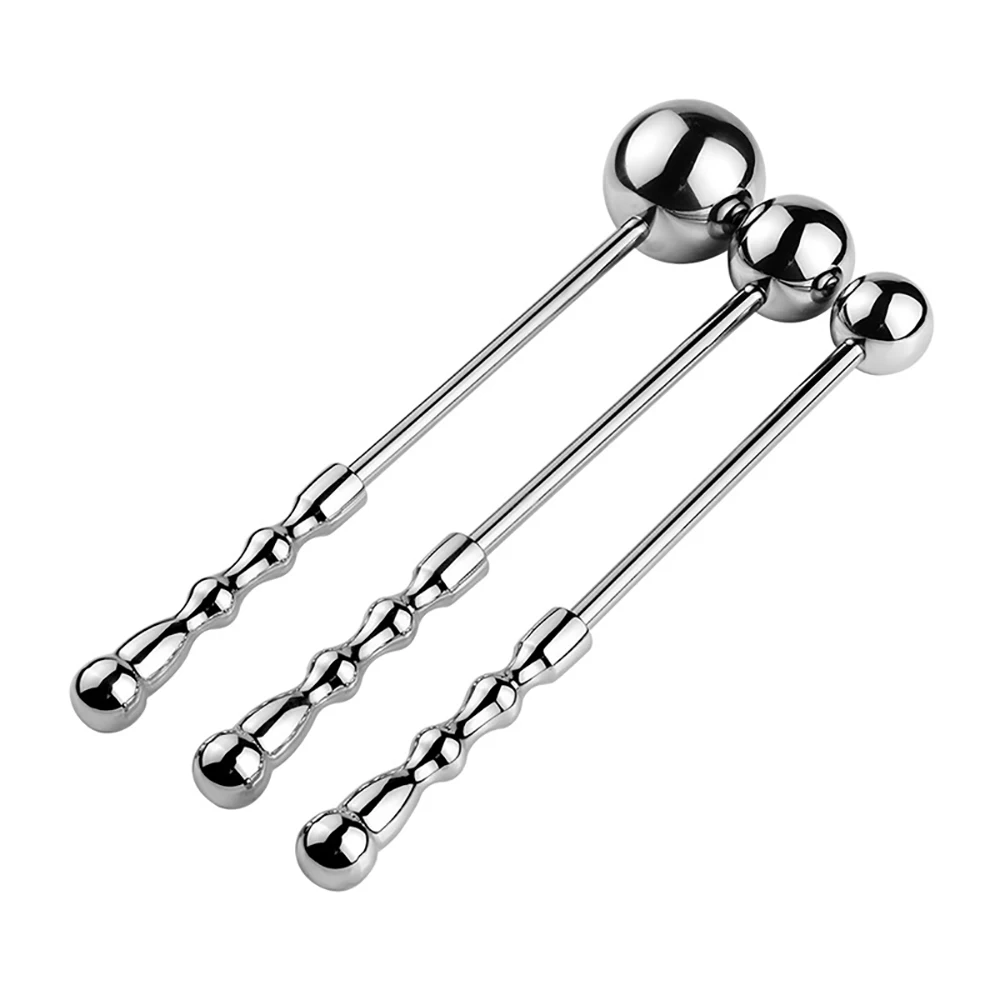 Sextoy Maschio Plug anale in acciaio inossidabile Perline G Spot Bacchetta per massaggio prostatico maschile Bastone per massaggio doppio S_voghion.com