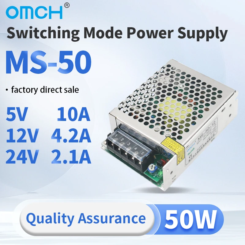 

OMCH 50W Switching Power Mode Supply MS-50 Overvoltage Protection Input Ac Ad Switching Adapter 5V 12V 24V Manufacture