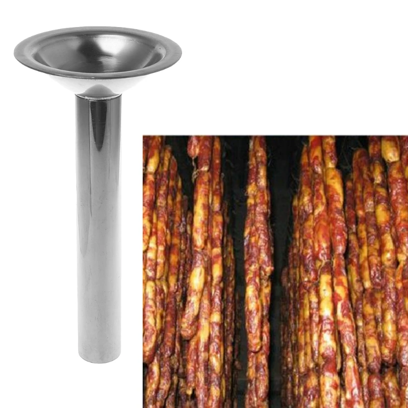 Stainless Steel #10 Size Grinder Sausage Stuffer Tube Horn Funnel Filling