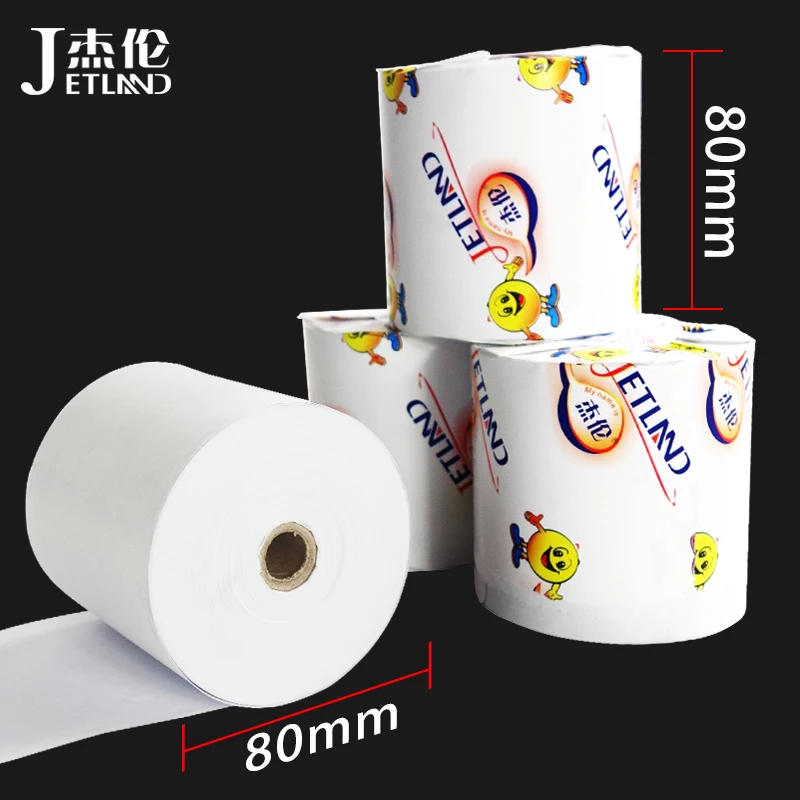 

(2 Rolls Per Lot ) Jetland Thermal Paper 80 X Mm Premium Cash Register Receipt Roll Caja Registradora