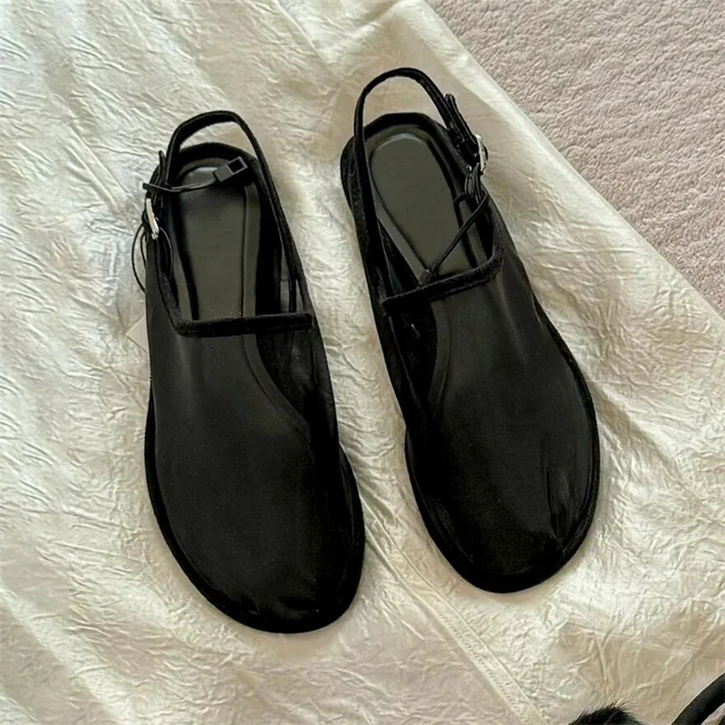 2025 새로운 플랫 신발 샌들 여성 고품질 패션 백 여행 스트랩 Sandalias 메쉬 통기성 여름 캐주얼 슬라이드 슬리퍼