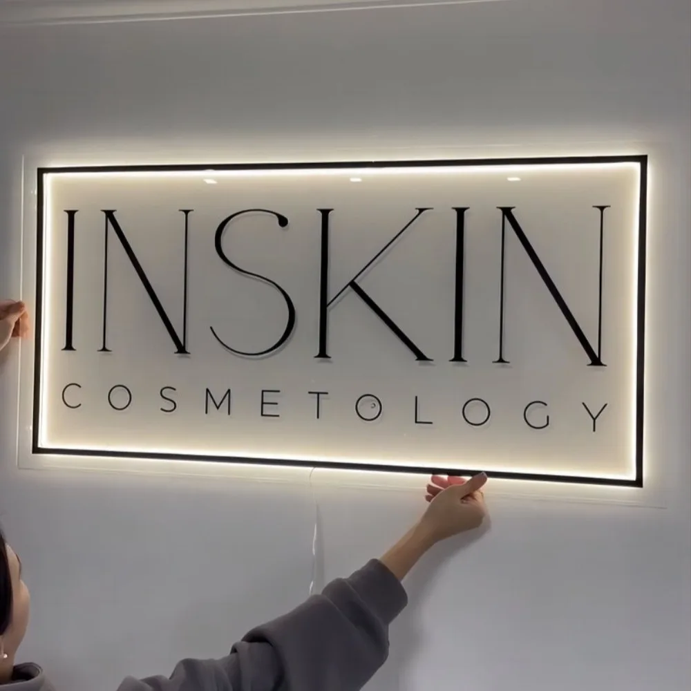 LED Acrylic Signs Business Beauty Nails Hair Studio Logo 3D