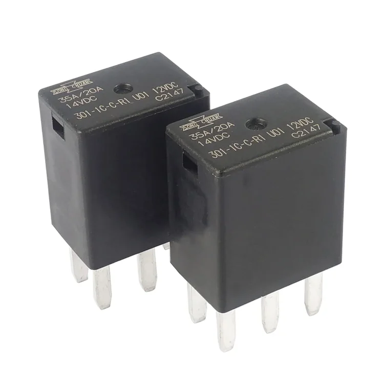 12V DC 301-1C-C-R1 U01 Kfz-Relais 35A/20A 5 Fuß Spule Bistabiles Verriegelungsrelais DPDT 30VDC 2A 1A 125VAC HFD2/005-S-L2-D Wirklich – Detail 3