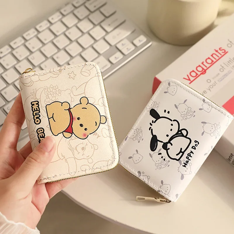 Cute Pacha Dog Cartoon Card Bags for Women Small Personality 11card Slots Card Bag Id Credit Holder Driver's License Holder