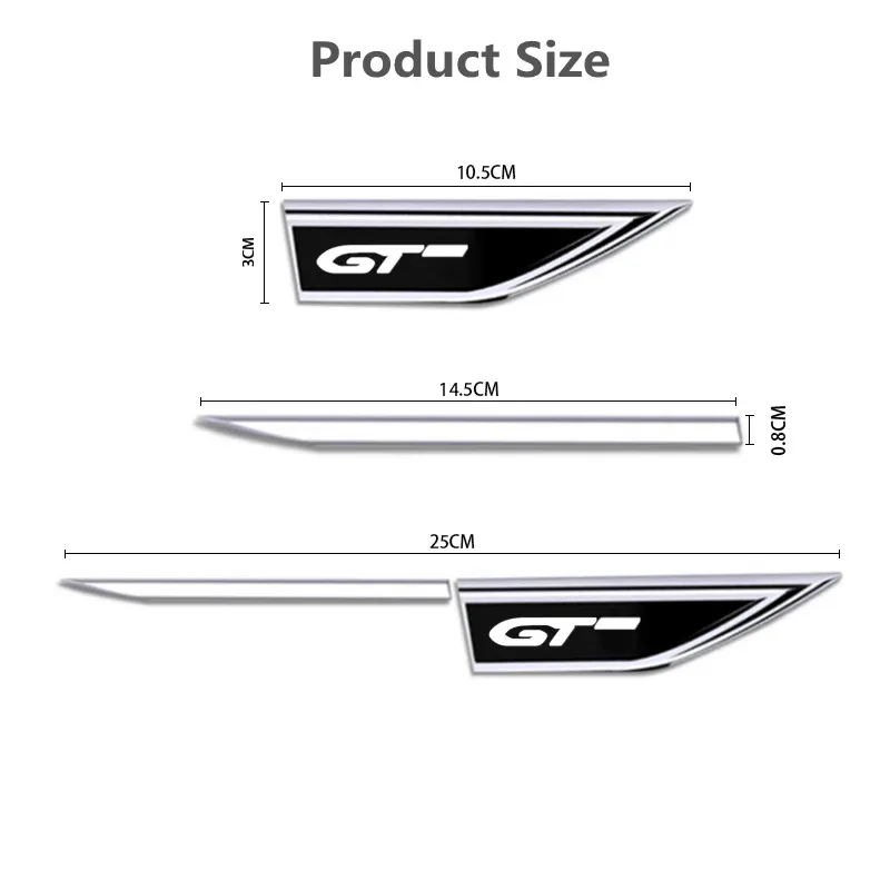 푸조 gt gti gtline 508 5008 3008 208 2008 308용 자동차 펜더 사이드 블레이드 스테인리스 스틸 데칼 차체 보호 스티커