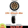 Kicarmod 1/64 Model Car ABS Wheels with Rubber Tire Rivet Axle Metal Rims Diameter 11mm Refitting Parts For Model Car Hot Wheels 3