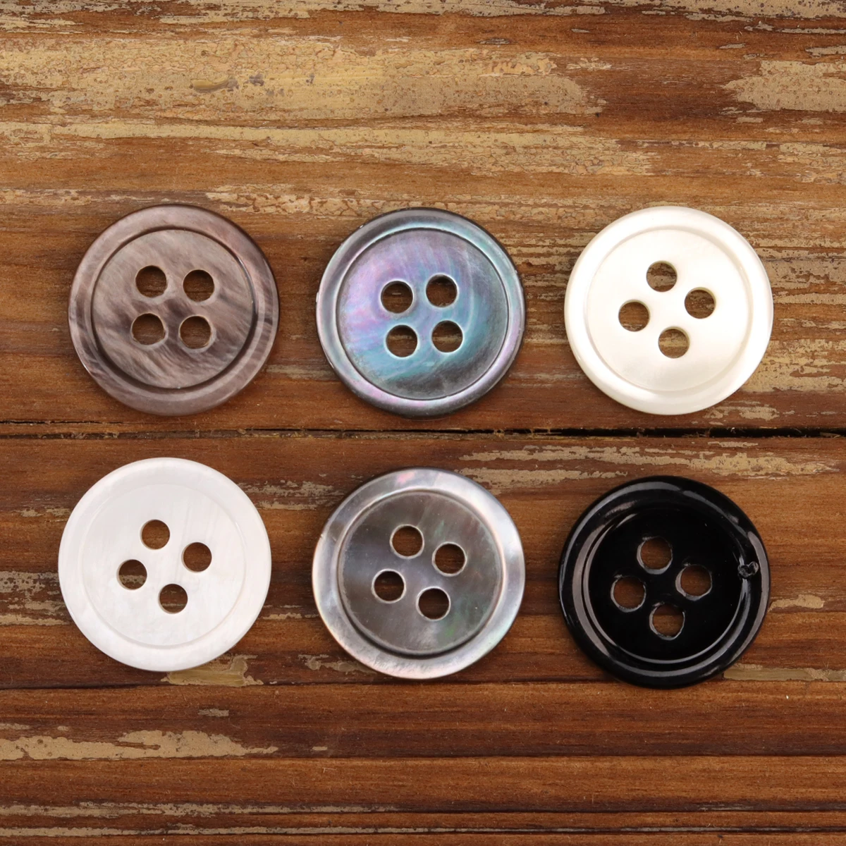

12pcs Classic Simple MOP Buttons Shirt Knitting Supplies Mens POLO Shirt Sewing Accessories White Grey Black 4 Hole Real Shell