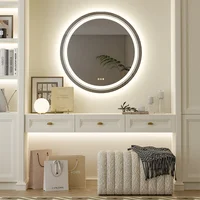 LUVODI Round Illuminate Bathroom Mirror Circle Washroom Toliet Wash Basin Fogless Vanity Mirror Waterproof - Image 2