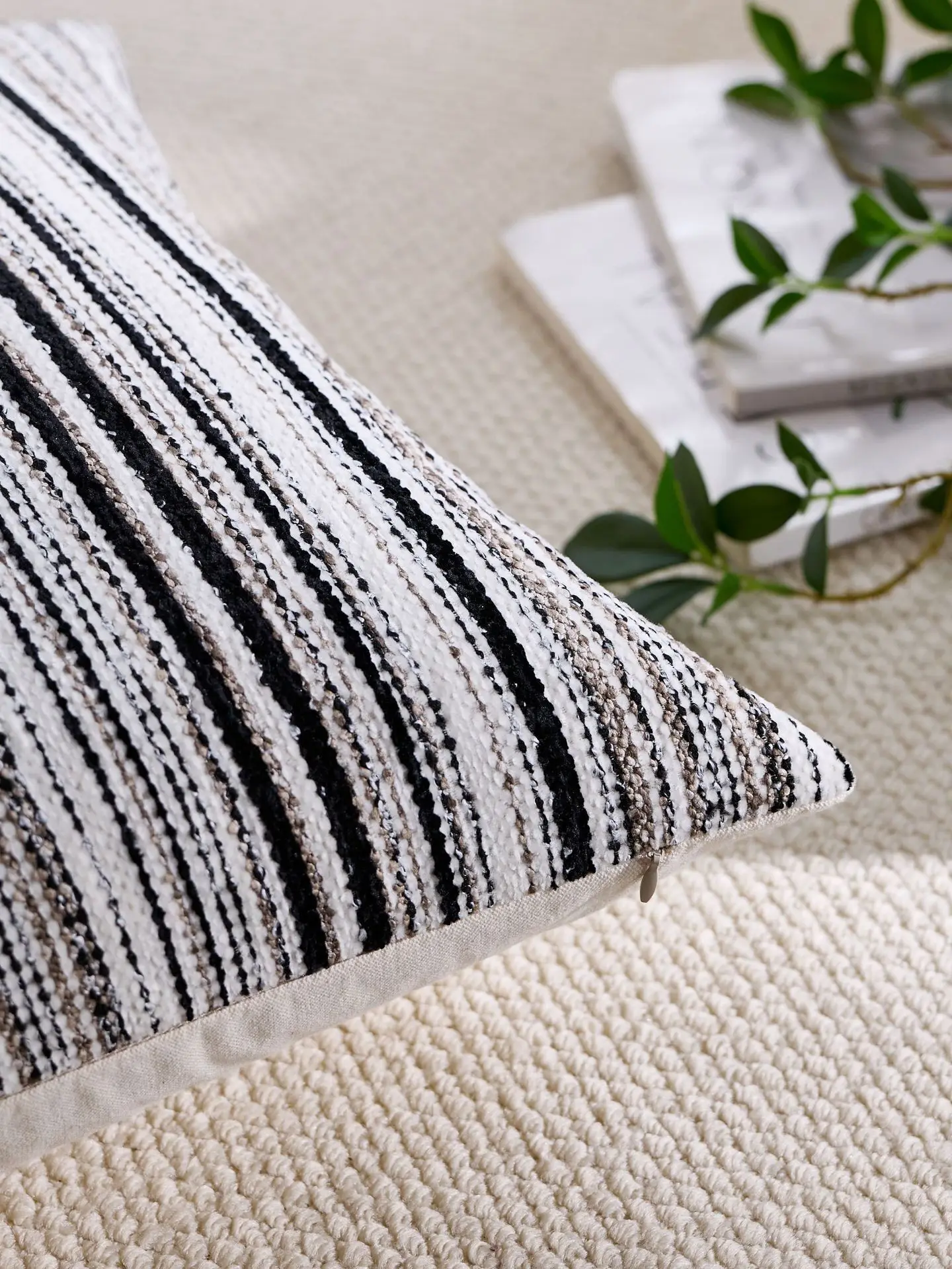Boucle-Kissenbezüge, strukturiert, gestreift, Couch-Kissenbezüge, weicher dekorativer Kissenbezug, Sofa, Stuhl, Schlafzimmer, Wohnzimmer, Heimdekoration – Detail 18