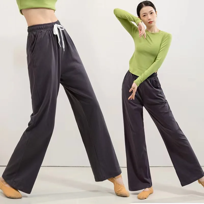 

Cotton Yoga Pant Spring Autumn Women High Waist Loose Wide Leg Sweatpants Running Jogger Fitness Casual Workout Exercise Pant