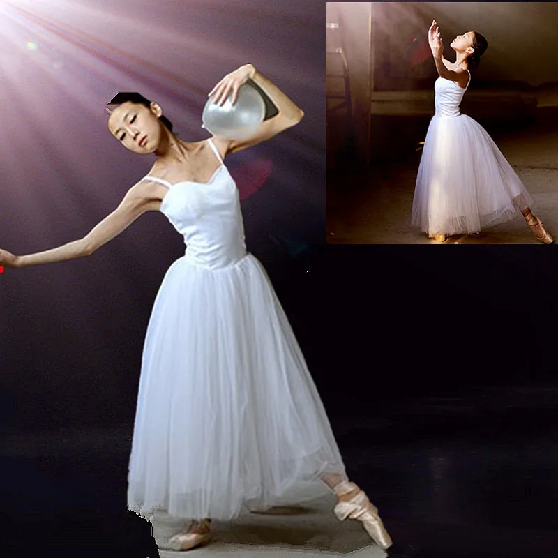 

New Women Classical Professional Long Ballet Lyrical Dance Dress Ballerina Tutu Skirt Adult Long Lyrical Dress Performance dress