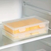 1pc Butter Cheese Storage Box, Portable Refrigerator Fruit Vegetable Fresh-keeping Packaging Box, Transparent Cheese Container 2
