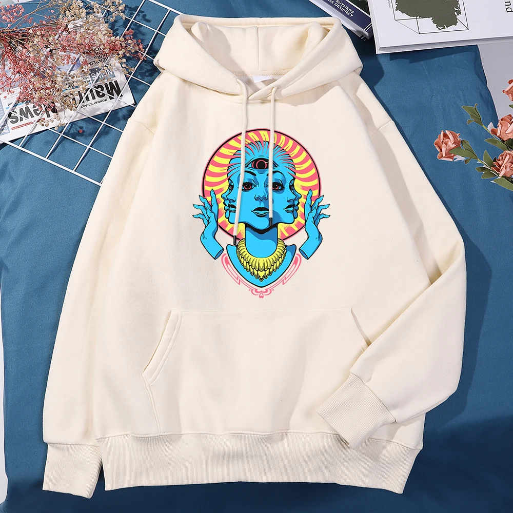 

Nohours Fall Creativity Avalokitesvara Male Hoodies Simple Fleece Pullover Autumn Crewneck Clothes Korean Hat Rope Man'S Clothes