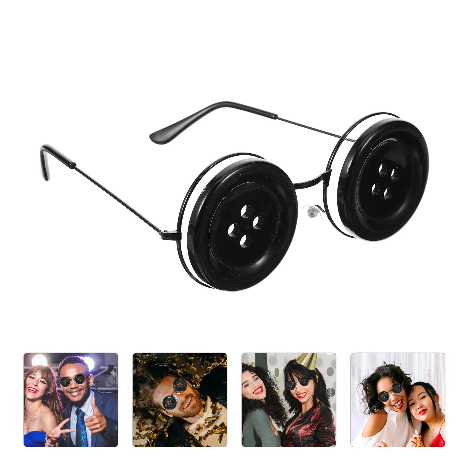 Funny Eyeglasses Button Eye Sunglasses Prop Novelty Sunglasses Decoration for Women Men