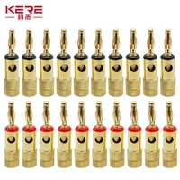 20pcs/Set 4mm Banana Plug Pure Copper Gold Plated Speaker Wire Amplifiers Audio Video Connectors 1