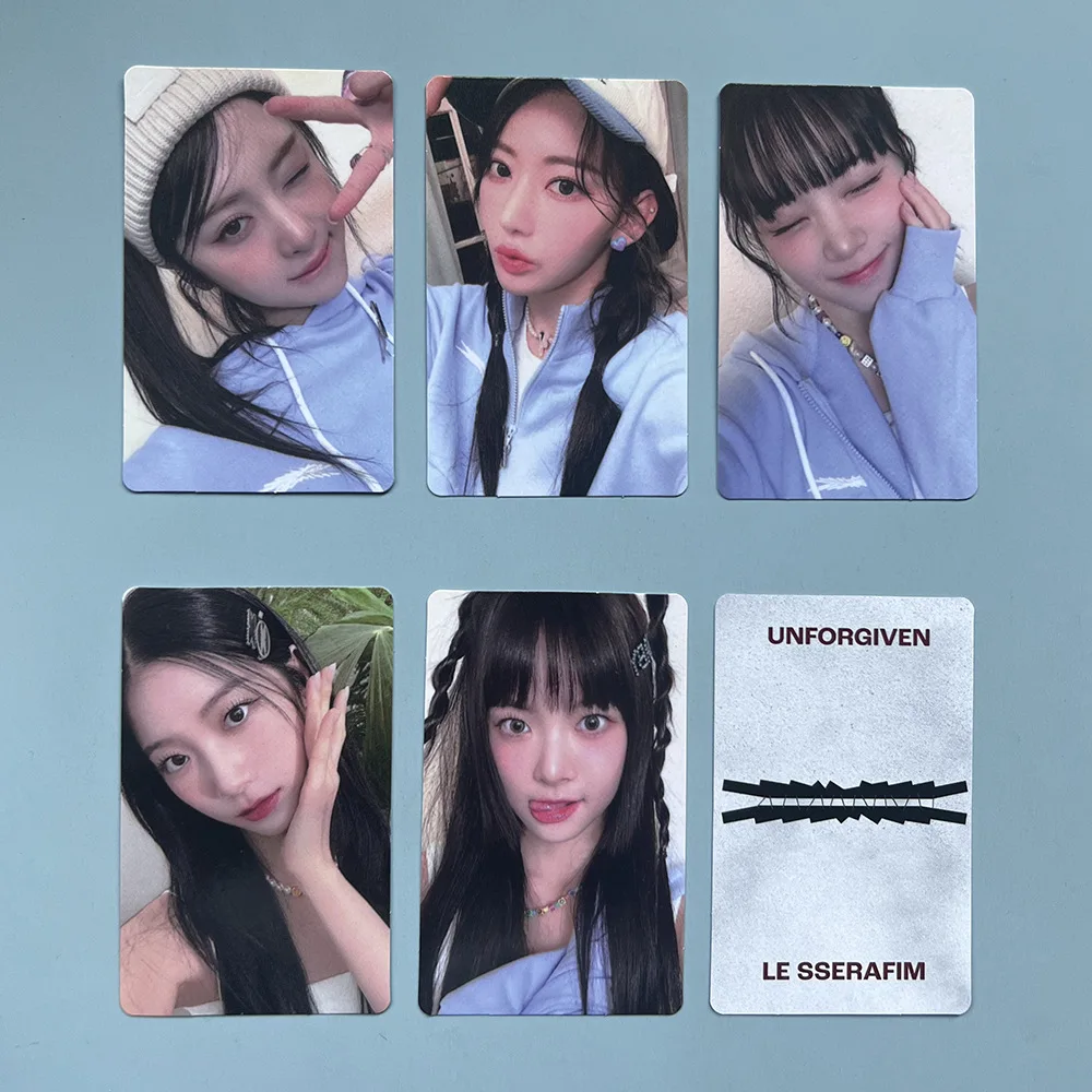 

5Pcs/Set KPOP Photocards LE SSERAFIM Album UNFORGIVEN Weverse Selfie LOMO Cards Postcard SAKURA YUNJIN CHAEWON Fans Collection