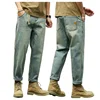Jeans For Men Baggy Pants Loose Harem Pants Men Fashion Clothes   Pockets Patchwork Denim Trousers Size 28-36 1