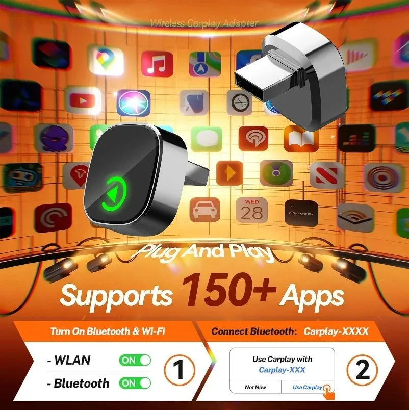 Wireless Auto Adapter Android CarPlay Dongle Car