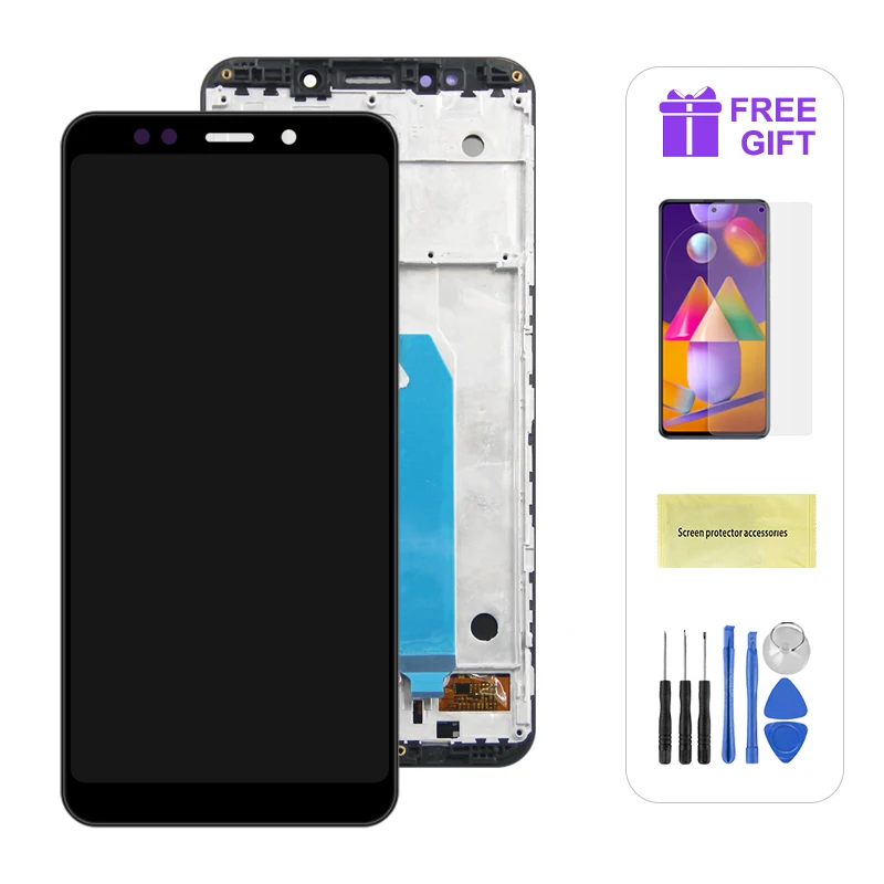 Original Redmi5 Plus Display Screen With Frame For Xiaomi Redmi 5 Plus MEG7 MEI7 LCD Display Touch Screen Digitizer cell phone lcd screen Phone LCDs