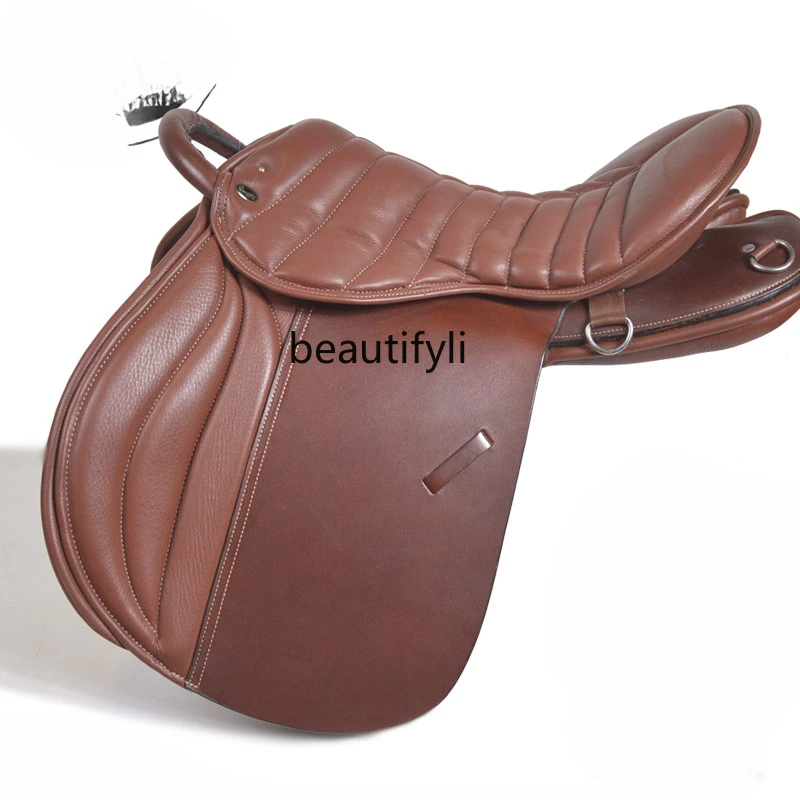 

Full Cowhide British Saddle Multi-Functional Comprehensive Endurance Saddle with Full Set of Accessories Horse Harness