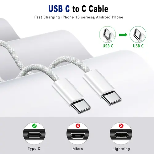 Type C to Type C Fast Charging PD 60W 1m 2m Mobile Phone Date Cable For Iphone15 16 17 Samsung Huawei USB C to C  Charger Cable - Image 4