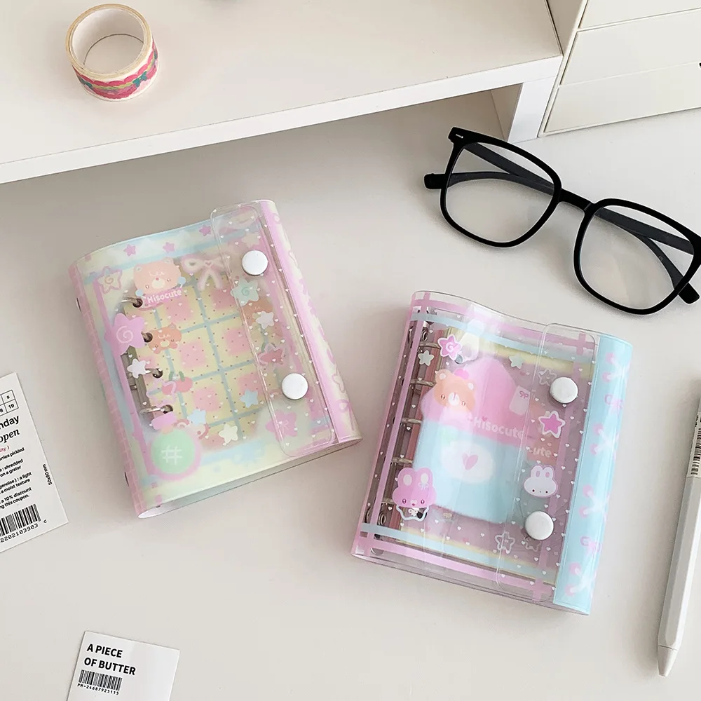 Nette M5 Cartoon Bär Lose blatt Notebook kawaii Transparent Handbuch Student Schreibwaren Mädchen Tagebuch Hausaufgaben Buch – Detail 8