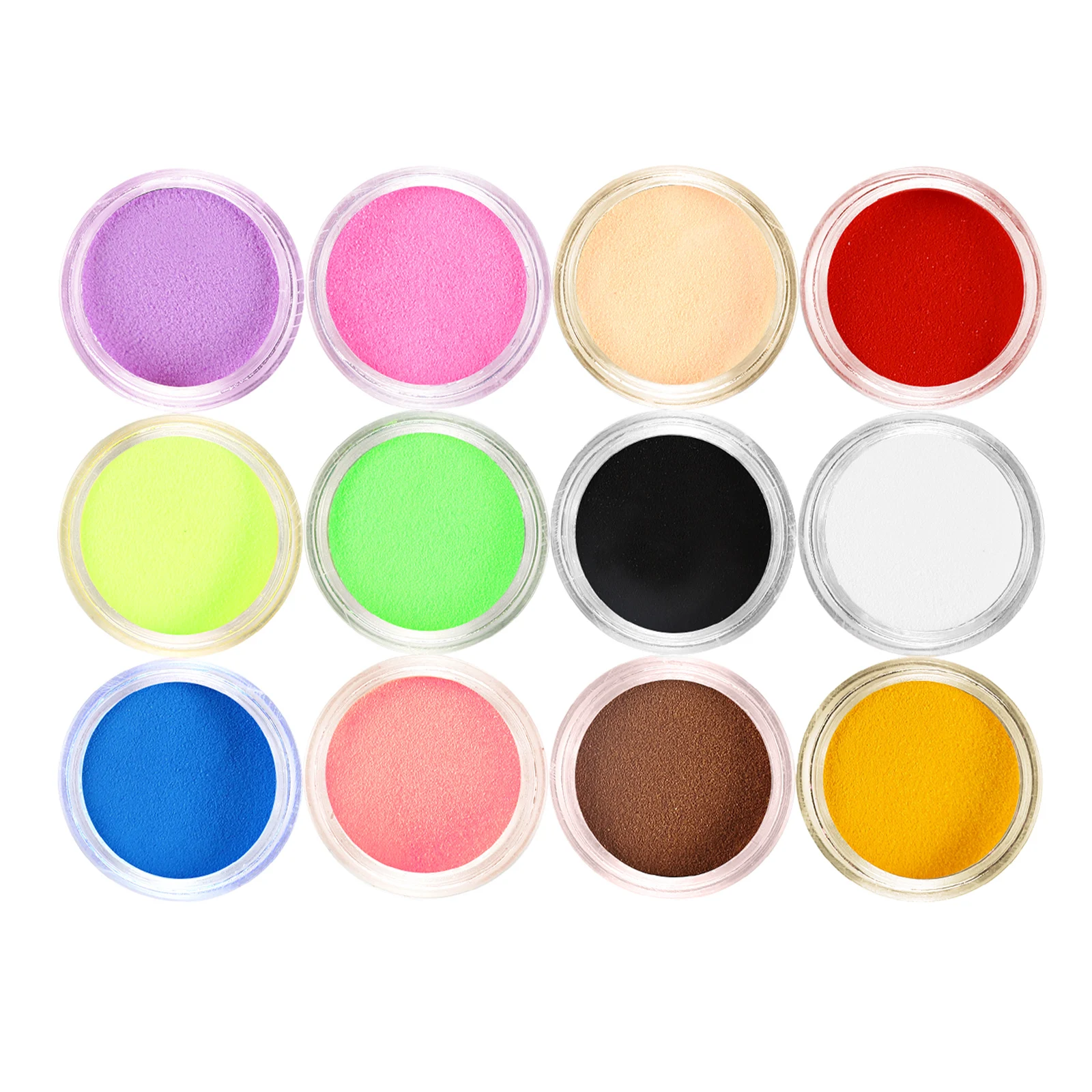 Description Picture 2 of item12 Colors Acrylic Powder Set Colorful Acrylic Nails Professional Polymer For Carve Flower Crystal Powder Nail Art Nail Supplies