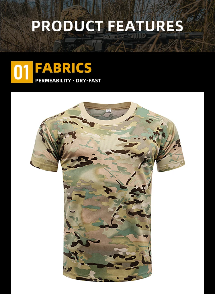 China Cema  Breathable Lightweight High Quality Dry-fast Camouflage Tactical Custom Mesh T Shirt