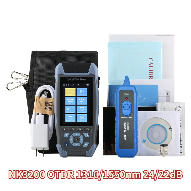 

OTDR Fiber Optic NK-3200D Mini Handheld Fiber Tester 1310/1550nm 24/22db otdr Fiber Optic Tester EVENT MAP，OPM，VFL 9 in 1 device