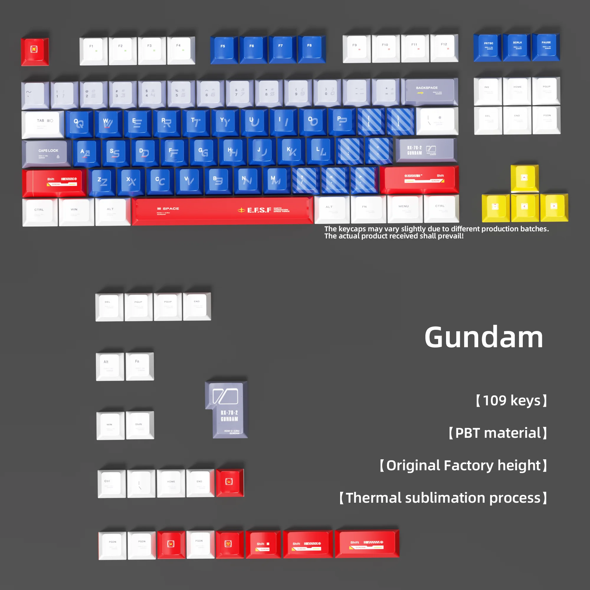 Vibrant Cartoon Style Thermal Sublimation Keycap Set - Full-Size Decorative Keycaps