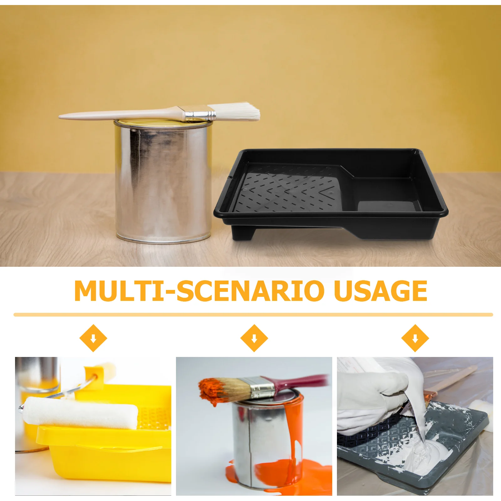 9-Inch Paint Tray Holder Flat Storage Bins Metal Pan Liners Roller Frame Coating paint tray tool set