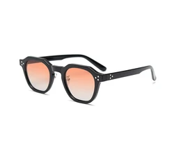 Peekaboo Retro Polygon Sunglasses - TR90 Frame, Polarized UV400 Protection, Green Brown (As show in photo)