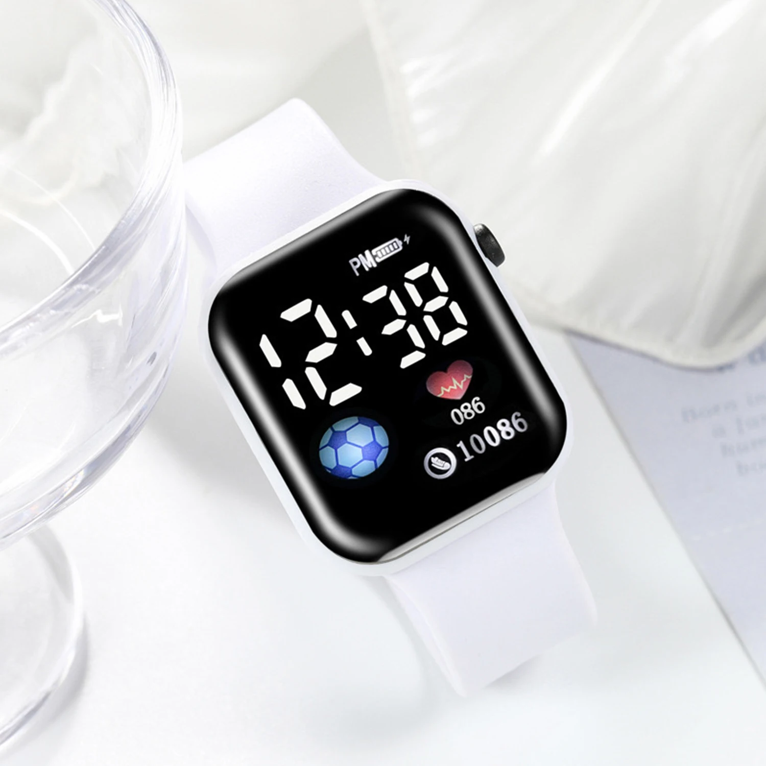 2025New kids Smart Watch Football Love LED Sports and Leisure Watch Boys and Girls Electronic Watch Festival Gift Sports style