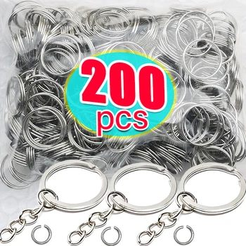 Silver Plated Metal Blank Keyring Keychain Split Ring Keyfob Key Holder Rings Women Men DIY Key Chains Key Ring Accessories 1