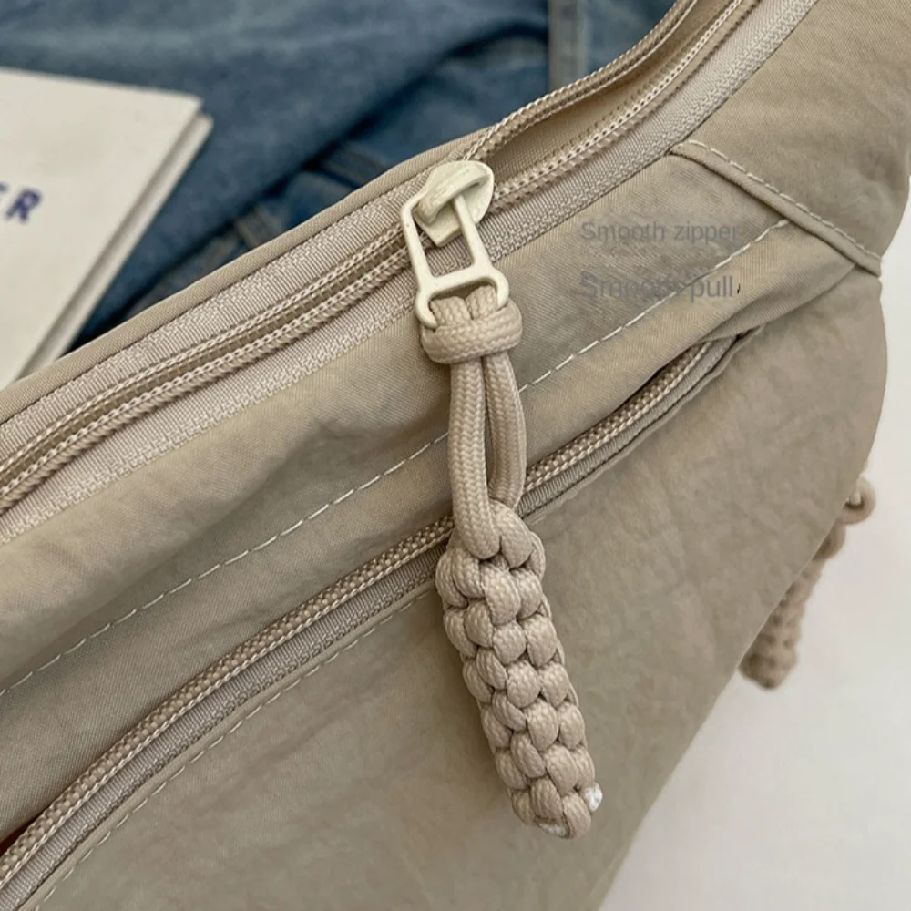 New Canvas Crossbody Bags Large Capacity Korean Simplified Sports Hobos Bag Lightweight Solid Color Shoulder Bag Women