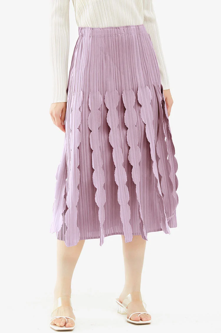 GVUW Tassel Skirt Women Three-dimensional 2022 Summer High Waist Solid Color Pleated Skirts Fashion Female Clothing 25D1059 crop top with skirt