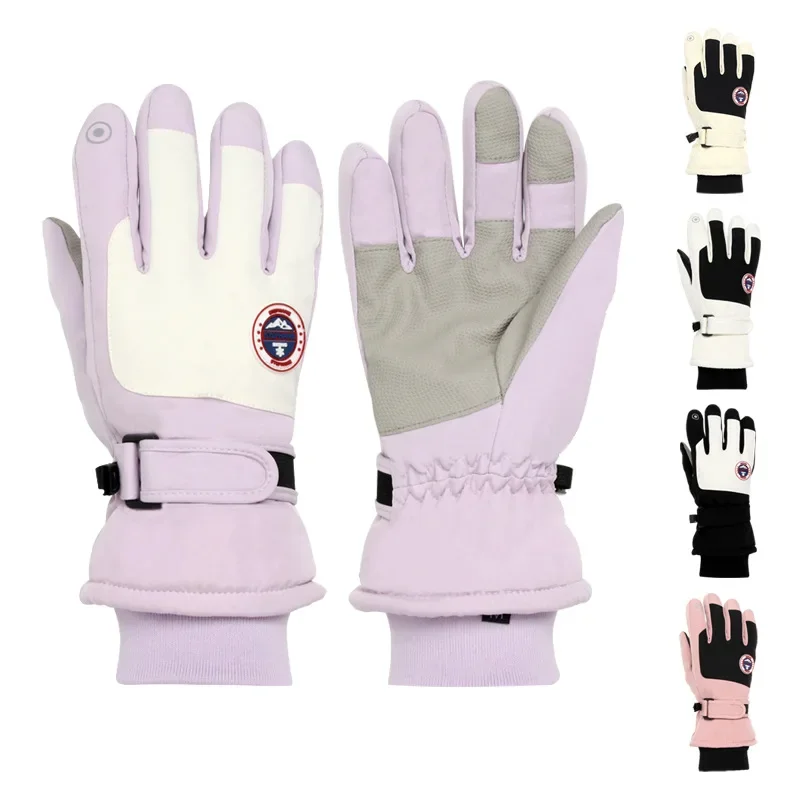 

Winter Cycling Ski Gloves Windproof And Cold Warm With Velvet Silicone Non-slip Touch Screen Motorcycle Gloves