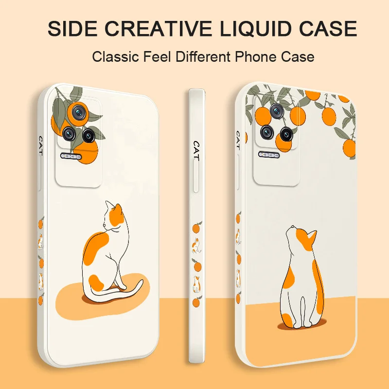 Custodia Per Telefono Little Orange Cat Per Xiaomi Poco M6 X6 F6 M5S F5 X5 M5 F4 X4 M4 F3 X3 M3 F2 X2 Pro 4G 5G Gt Cover In Silice Liquida