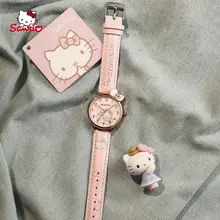 

HelloKitty Children's Watch Schoolgirl Simple Bow Cartoon Pattern Waterproof Analog Leather Quartz Watch