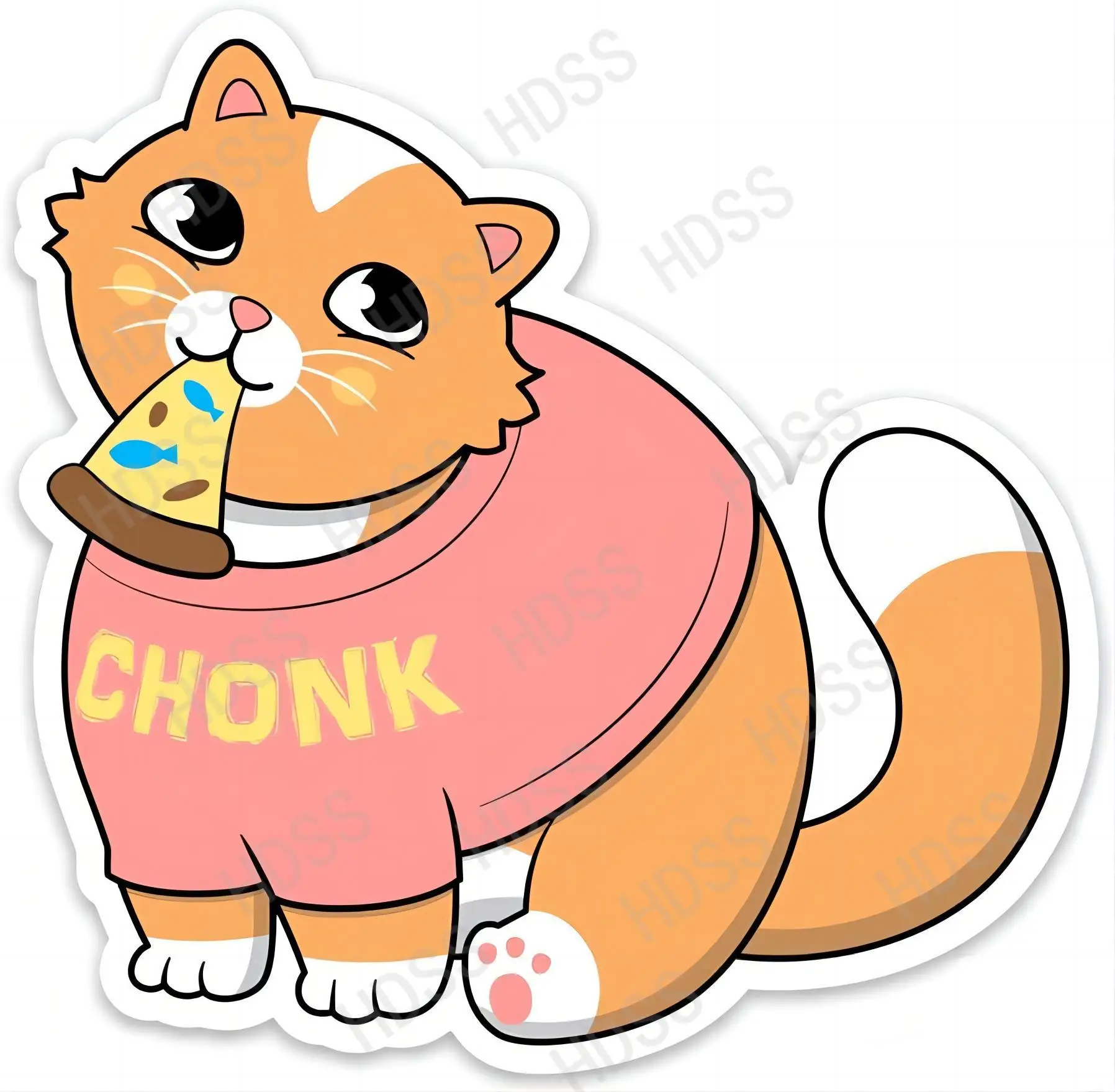 Fat Cat Funny Stickers - Cute Vinyl Cat Stickers, Car Stickers, Laptop Stickers, Water Bottle PVC, Skateboard Stickers