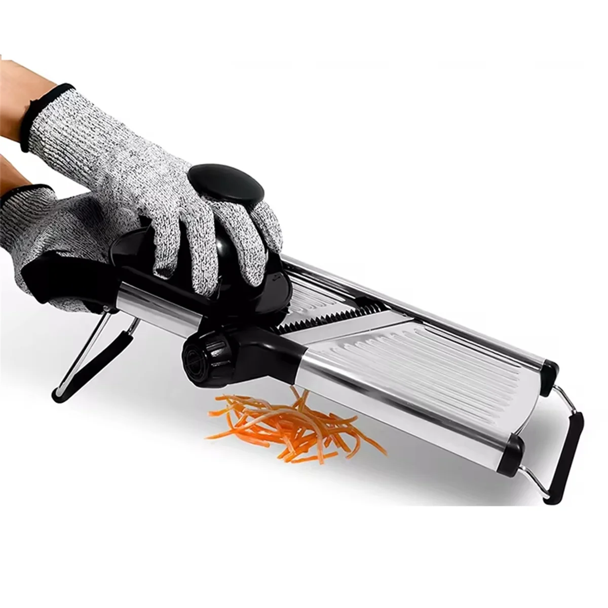 HHTL Adjustable Mandoline Slicer, Stainless Steel Vegetable Shredder for Potato, Tomato, Onion, Efficient Kitchen Tool