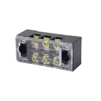 TB1503 Dual Row Thick Copper Screw Terminal Block Flame Retardant Grounding Wire Connector Strip 600V 15A Electrical Junction 4