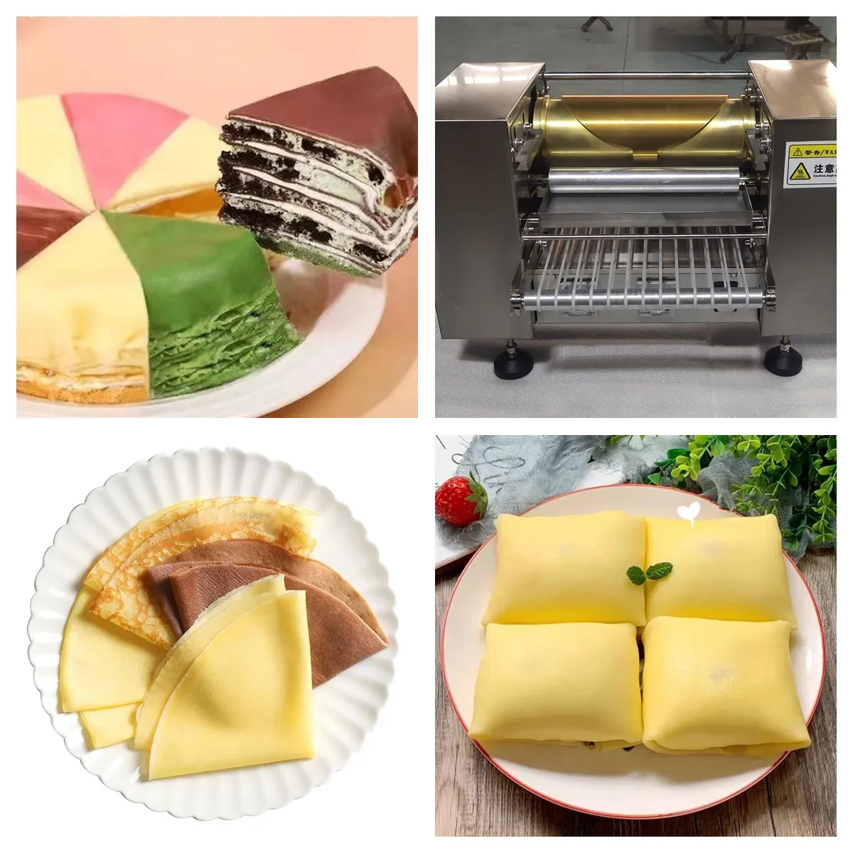 2023 Commercial Automatic Mini Mille Crepe Wrapper Cake Machine Mango Durian Thousand Layer Spring Roll  Pancake Making Maker