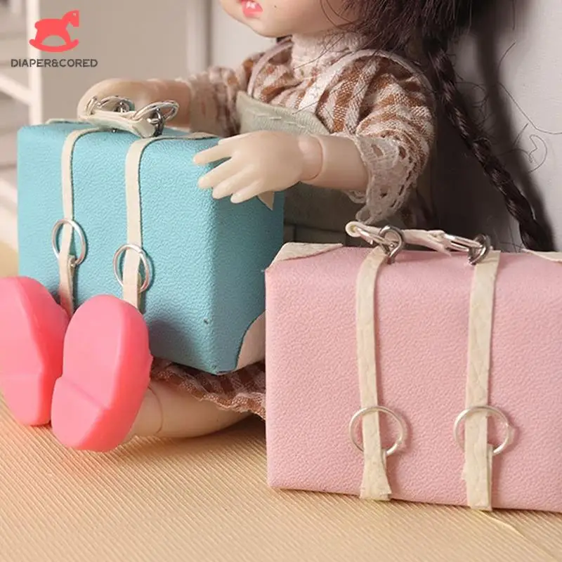 

1:12 Dollhouse Cute Miniature Protable Luggage Briefcase Handbag Vintage Suitcase Model Home Living Scene Decor Toy