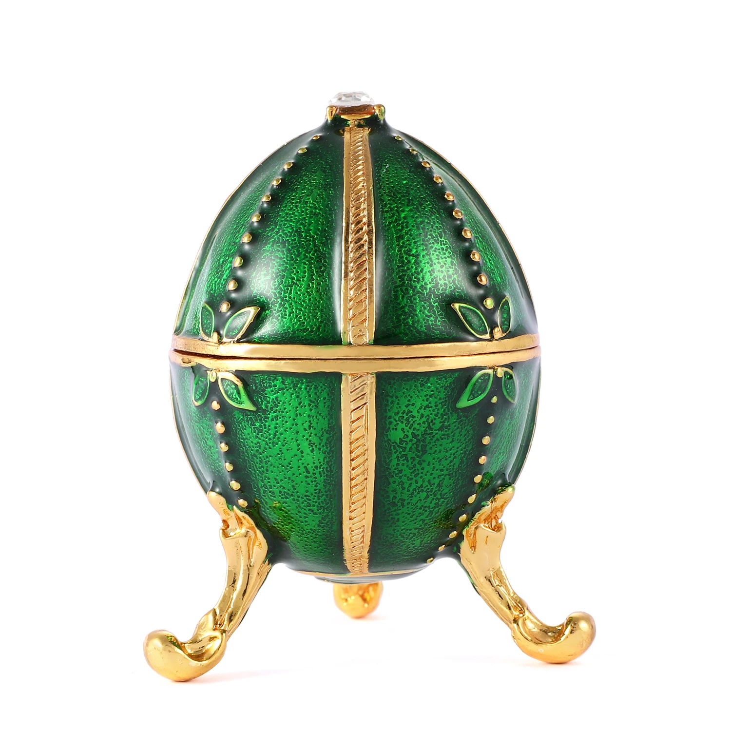 QIFU Royal Green Russian Faberge Egg with Rhinestones for Souvenir