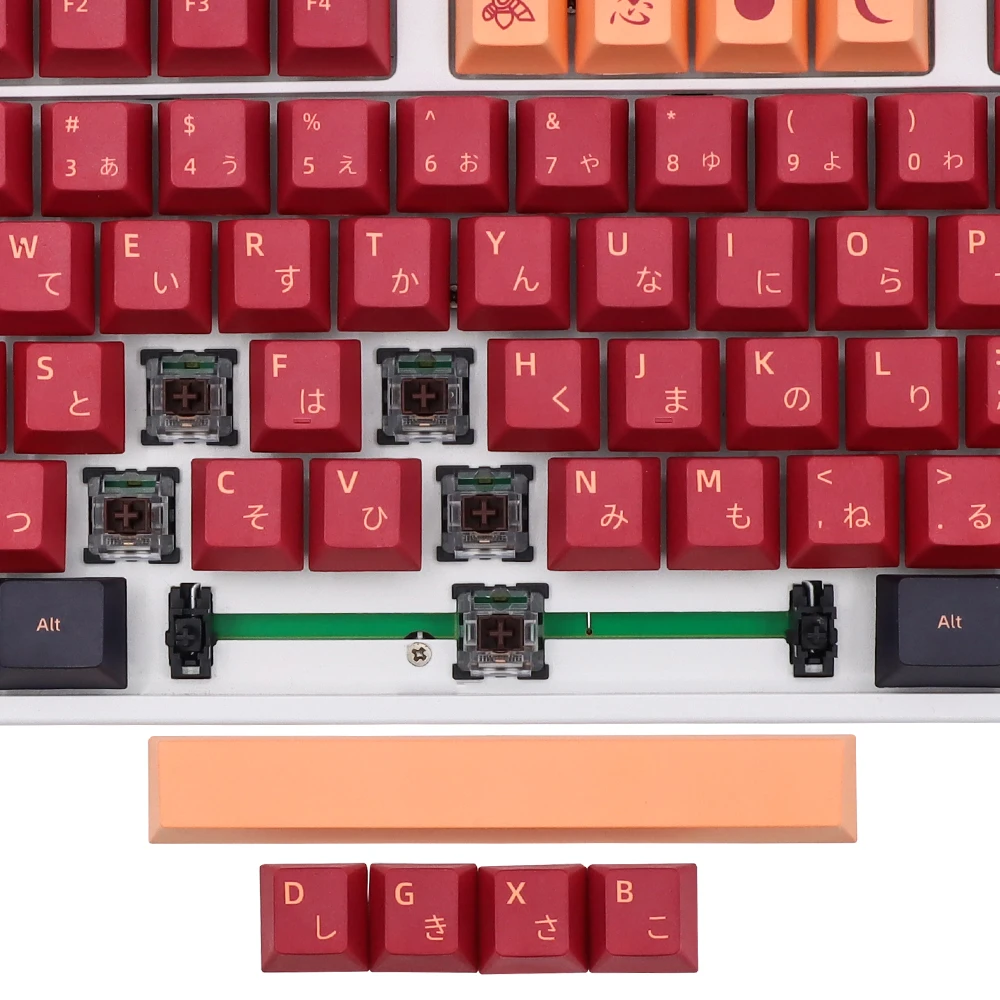 Samurai Azul Keycaps Perfil Cereja para Teclado Mecânico Gmk Inglês Japonês Coreano Russo Pbt - Imagem 6