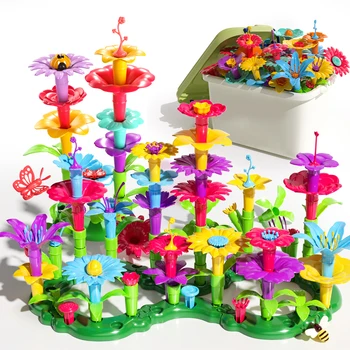 DIY Garden Building Toy, Children's Planting Flower Building Block Toy Set, Preschool Education, Suitable for 3-7 Year Old Gifts