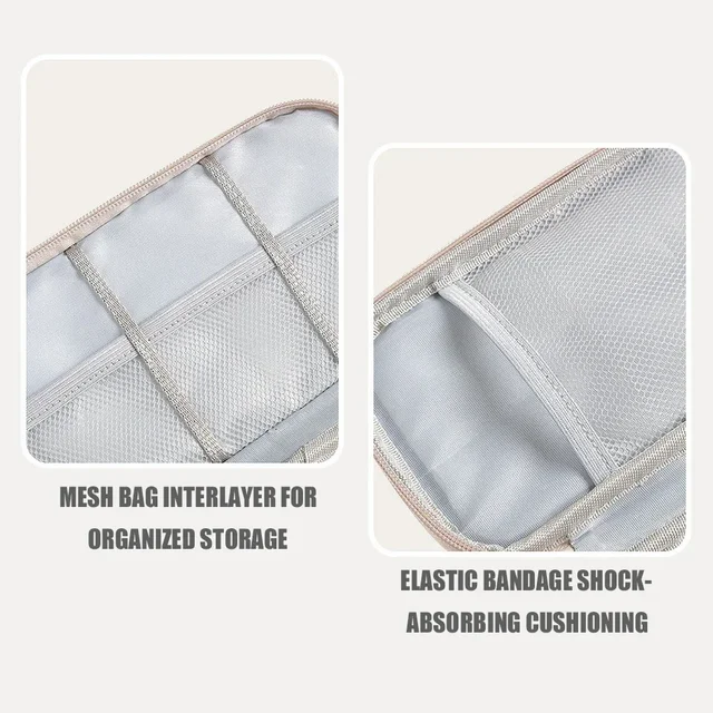 กระเป๋าเดินทางแบบพกพาสองชั้นกันน้ำ: เหมาะสำหรับจัดเก็บสายเคเบิลและสายไฟ 1