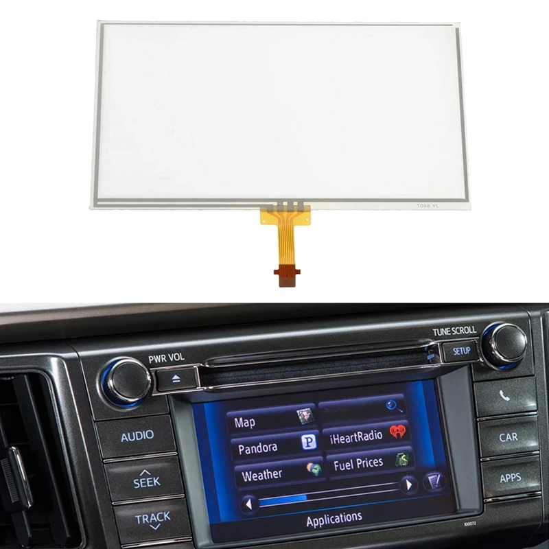 

6.1 Inch Contact Screen Panel Glass Digitizer For TOYOTA Corolla Camry RAV4 Prius C 2014-2016 Radio Navigation 6.1Inch