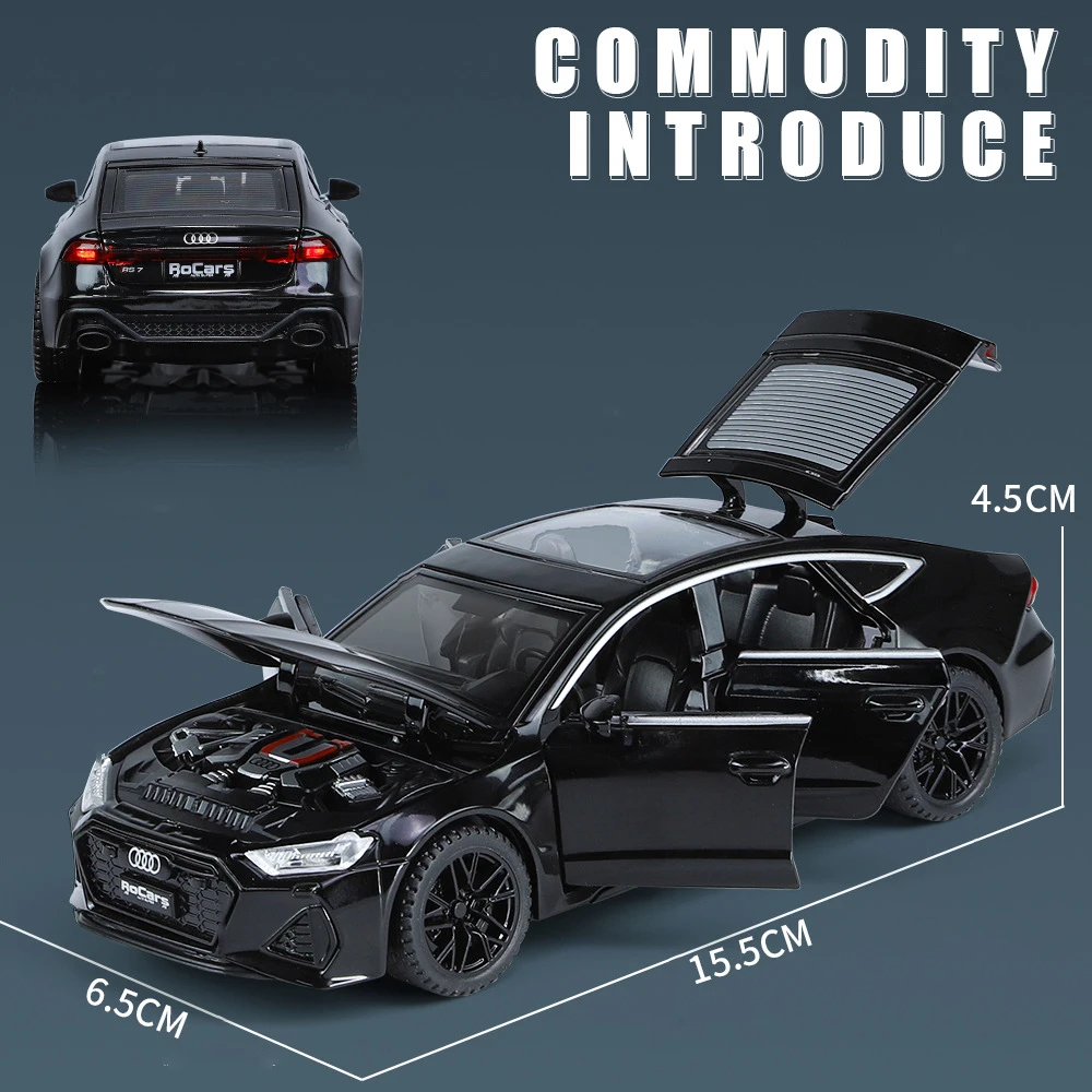 1:32 Audi RS7 Sportback Alloy Model Car Toy Diecasts Metal Casting Sound and Light Car Toys For Children Vehicle 2